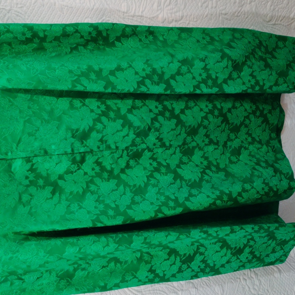 Vintage 1960s Handmade Brocade Rose Print Lined Dress & Short Jacket - Picture 16 of 16